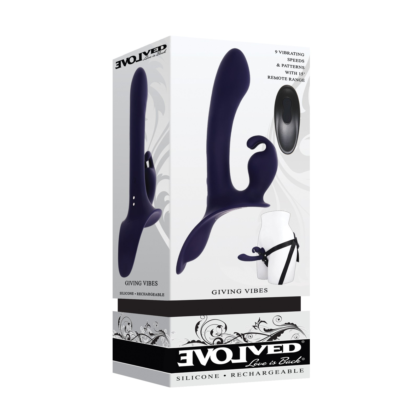 Vibrador Strap-On Conejito Control Remoto Evolved - Púrpura