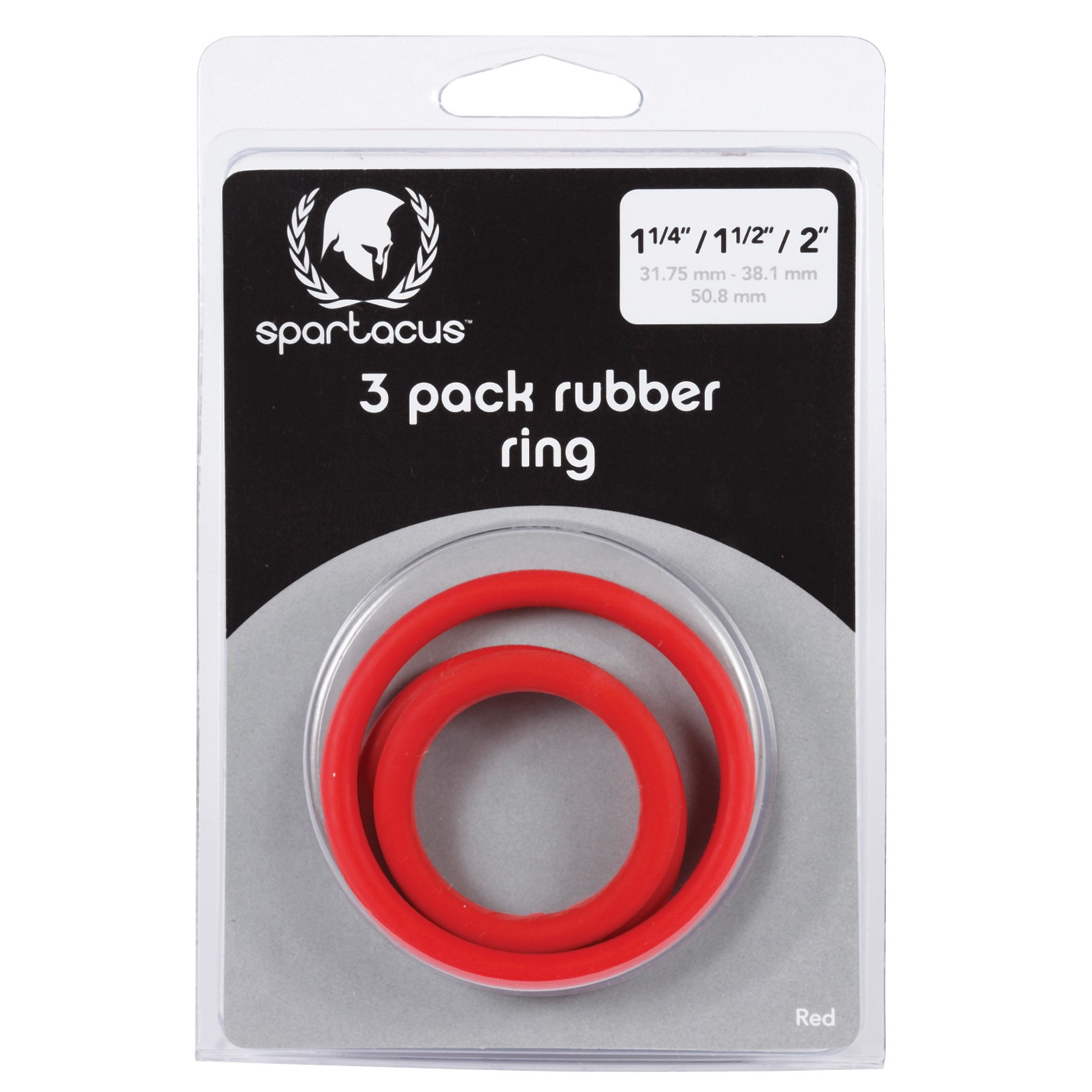 Spartacus Rubber Cock Ring Set Red 3 Pack