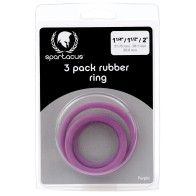 Spartacus Rubber Cock Ring Set Purple