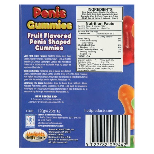 Assorted Penis Gummies Candy 5.35 oz