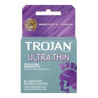 Condones Lubricados Ultra Finos Trojan - Caja de 3