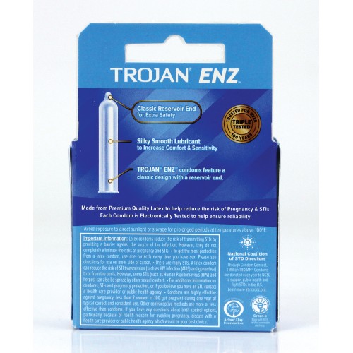 Condones Lubricados Trojan Enz para Placer Seguro