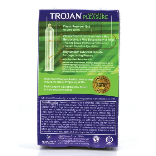 Condones Trojan Extended Pleasure - Caja de 12