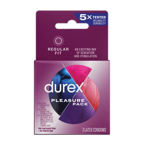 Durex Condom Pleasure Pack - Box of 3