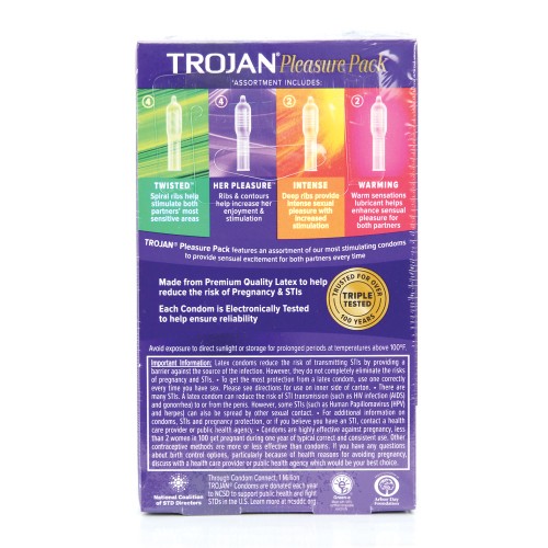 Condones Trojan Pleasure - Caja Variada de 12