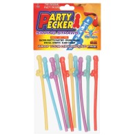 Party Pecker Sipping Straws Assorted Colors