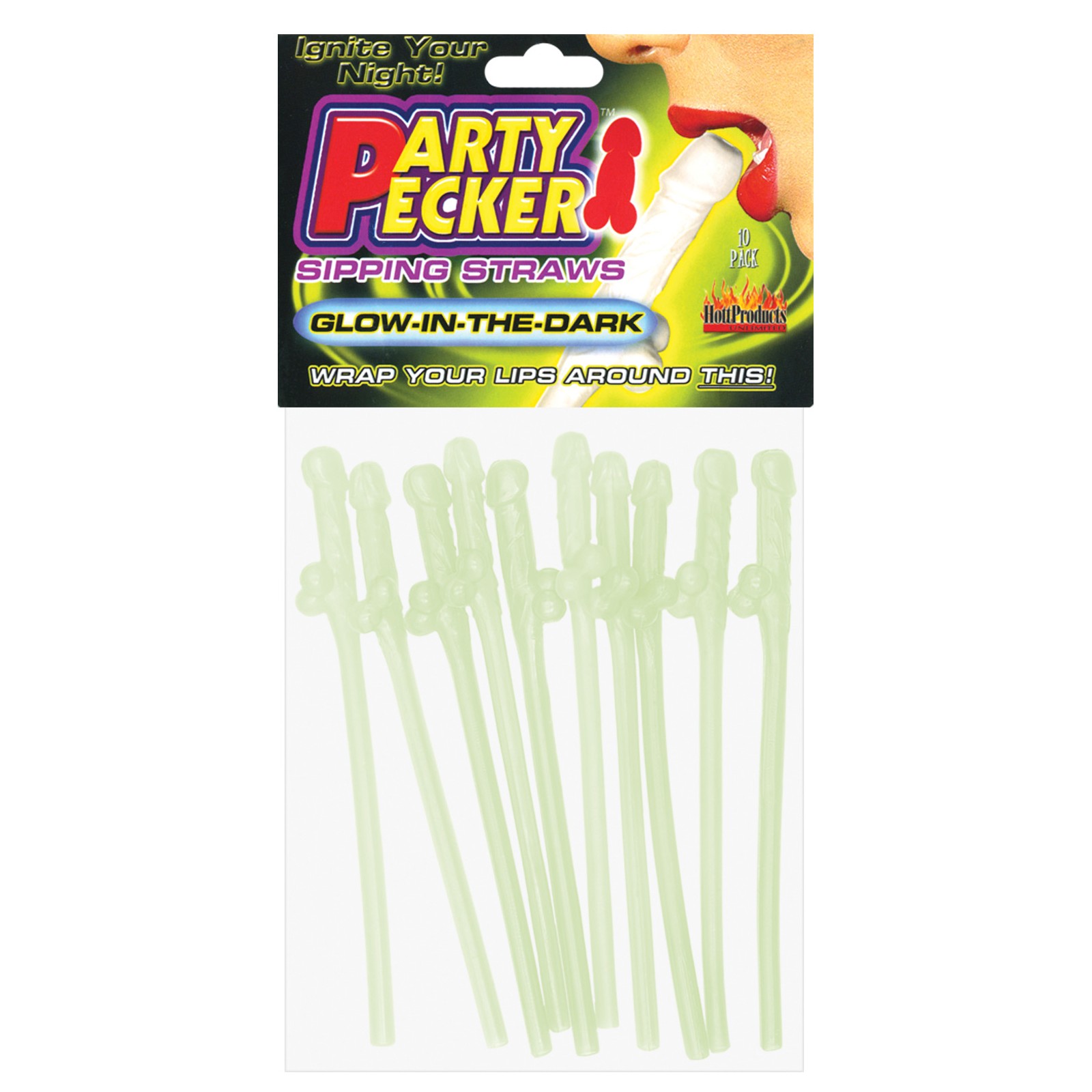 Glow in the Dark Party Pecker Sipping Straws