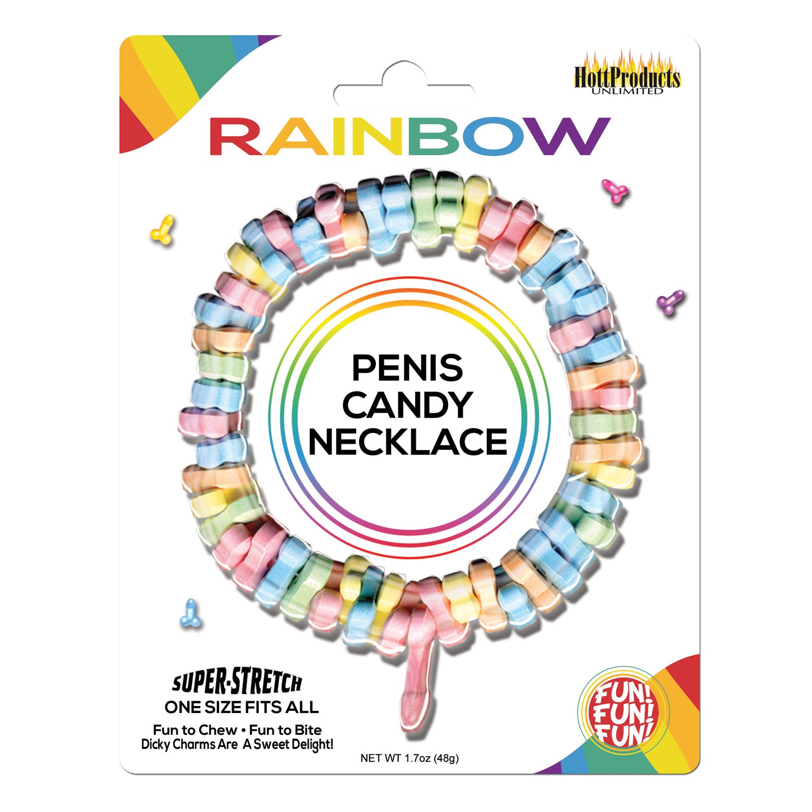 Rainbow Penis Candy Necklace Multi-Color