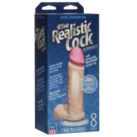 Realistic 8" Ultraskyn Cock with Balls - White