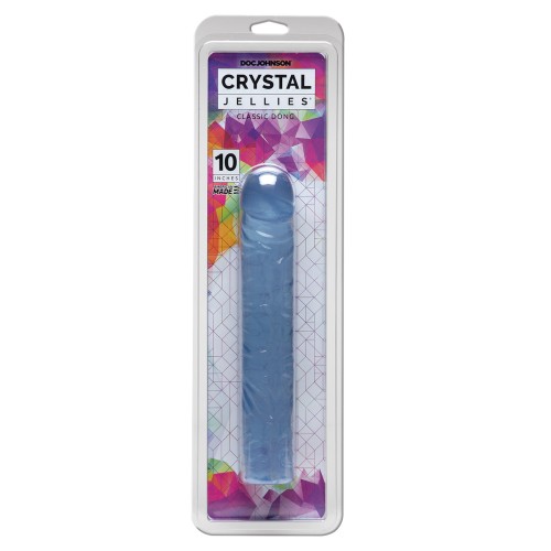 Dildo Clásico Crystal Jellies de 10 Pulgadas - Transparente