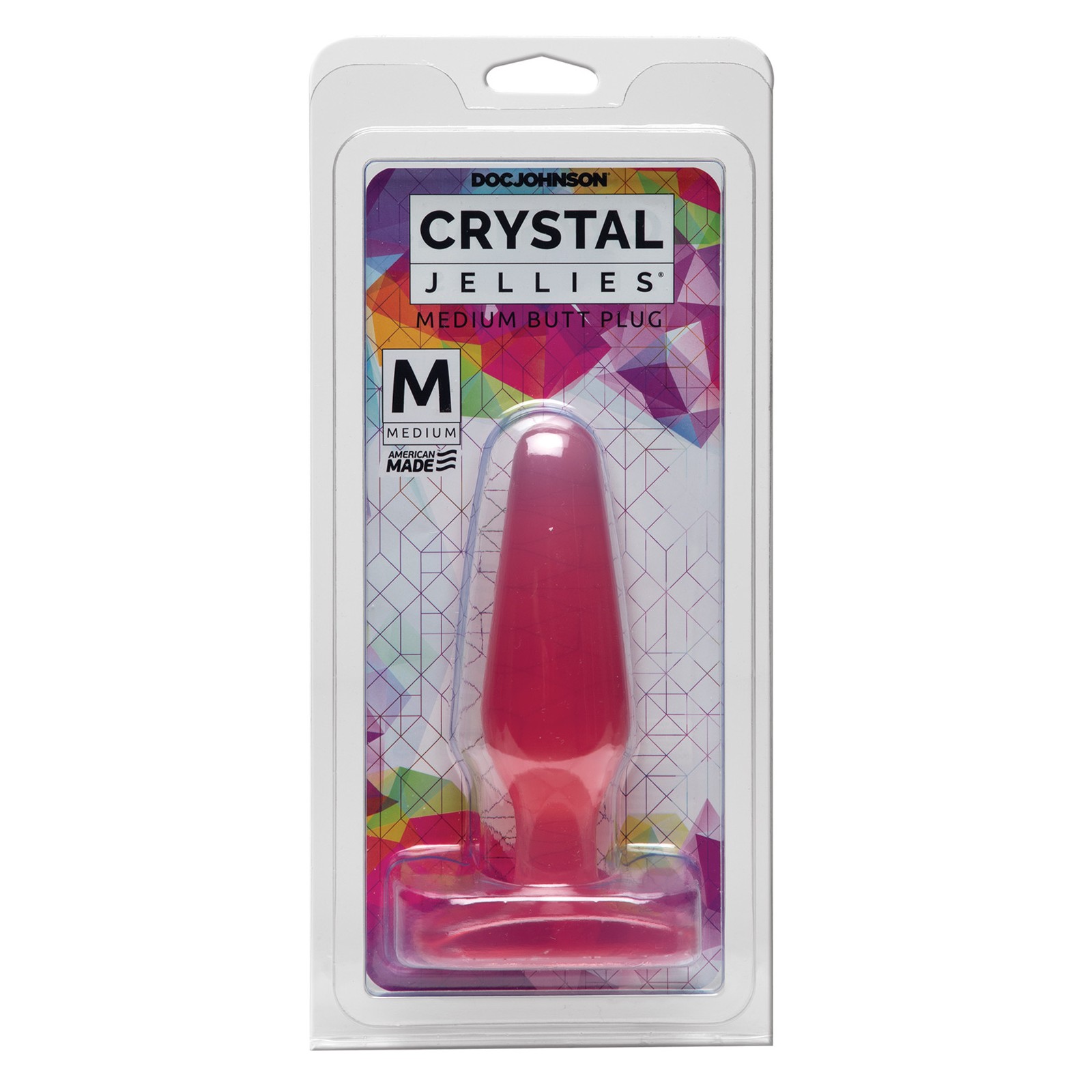 Plug Anal de Gel Cristalino Medio Rosa - Juguete Anal Clásico