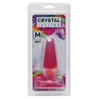 Plug Anal de Gel Cristalino Medio Rosa - Juguete Anal Clásico