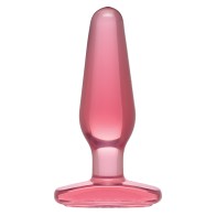 Plug Anal de Gel Cristalino Medio Rosa - Juguete Anal Clásico