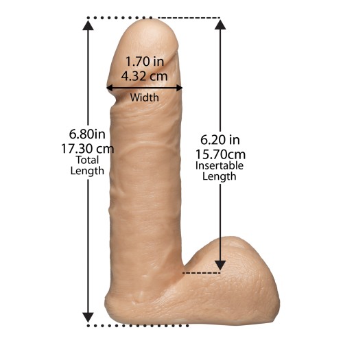 Dildo Realista Vac-U-Lock 6 Pulgadas Blanco