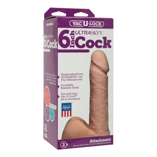 Vac-U-Lock 6 inch Ultraskyn Cock Attachment for Realistic Pleasure