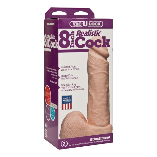 Vac-U-Lock Pene Realista de 8" para Placer Versátil