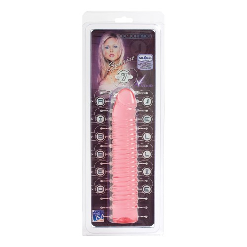 Dildo Jelly Ribbed Rosa Vivid 7" - Sunrise