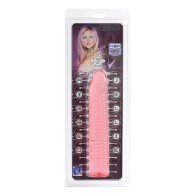 Vivid 7" Pink Ribbed Jelly Dildo - Sunrise