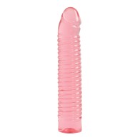 Vivid 7" Pink Ribbed Jelly Dildo - Sunrise