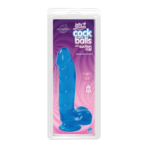 Pene Jelly con Succión Azul