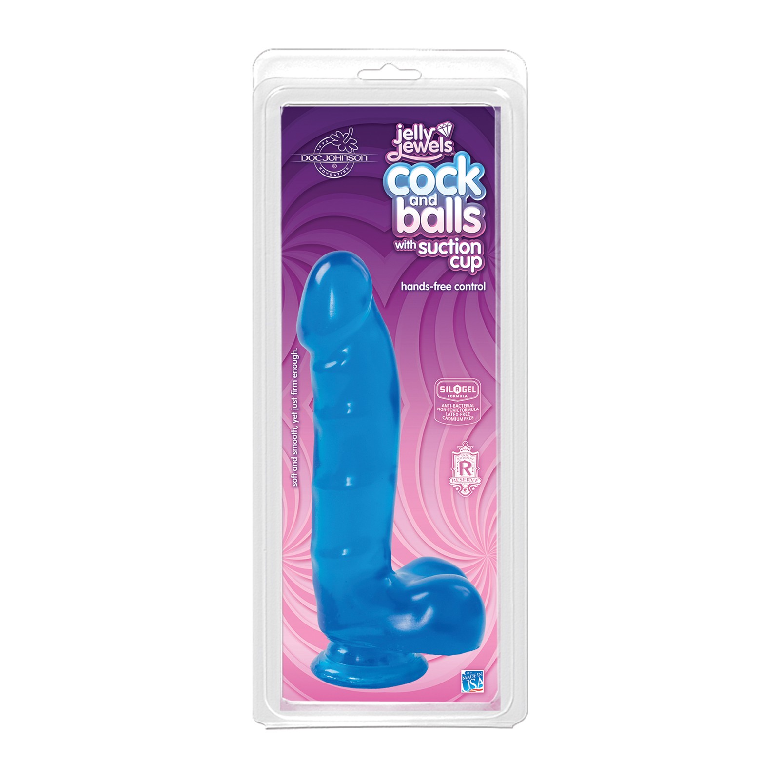 Pene Jelly con Succión Azul