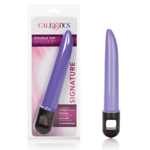 Vibrador Double Tap Speeder de 6.5 Pulgadas Púrpura para un Placer Intenso