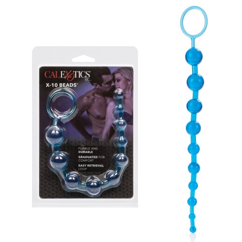 X-10 Blue Graduated Anal Beads for Ultimate Pleasure