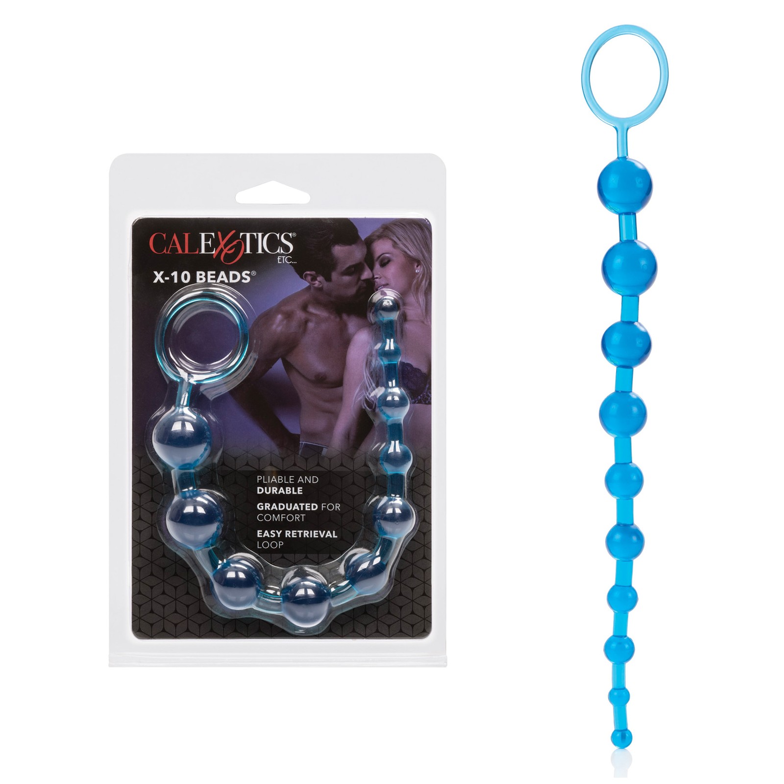 X-10 Blue Graduated Anal Beads for Ultimate Pleasure