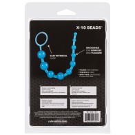 X-10 Blue Graduated Anal Beads for Ultimate Pleasure