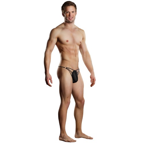 G-string Male Power Correas Anillos Negro L XL