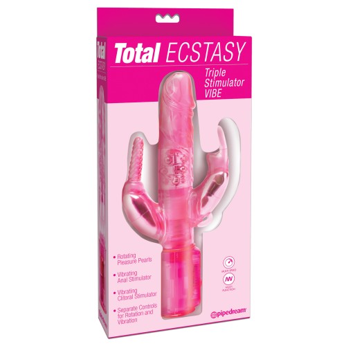 Total Ecstasy Triple Stimulator Vibrator - Pink