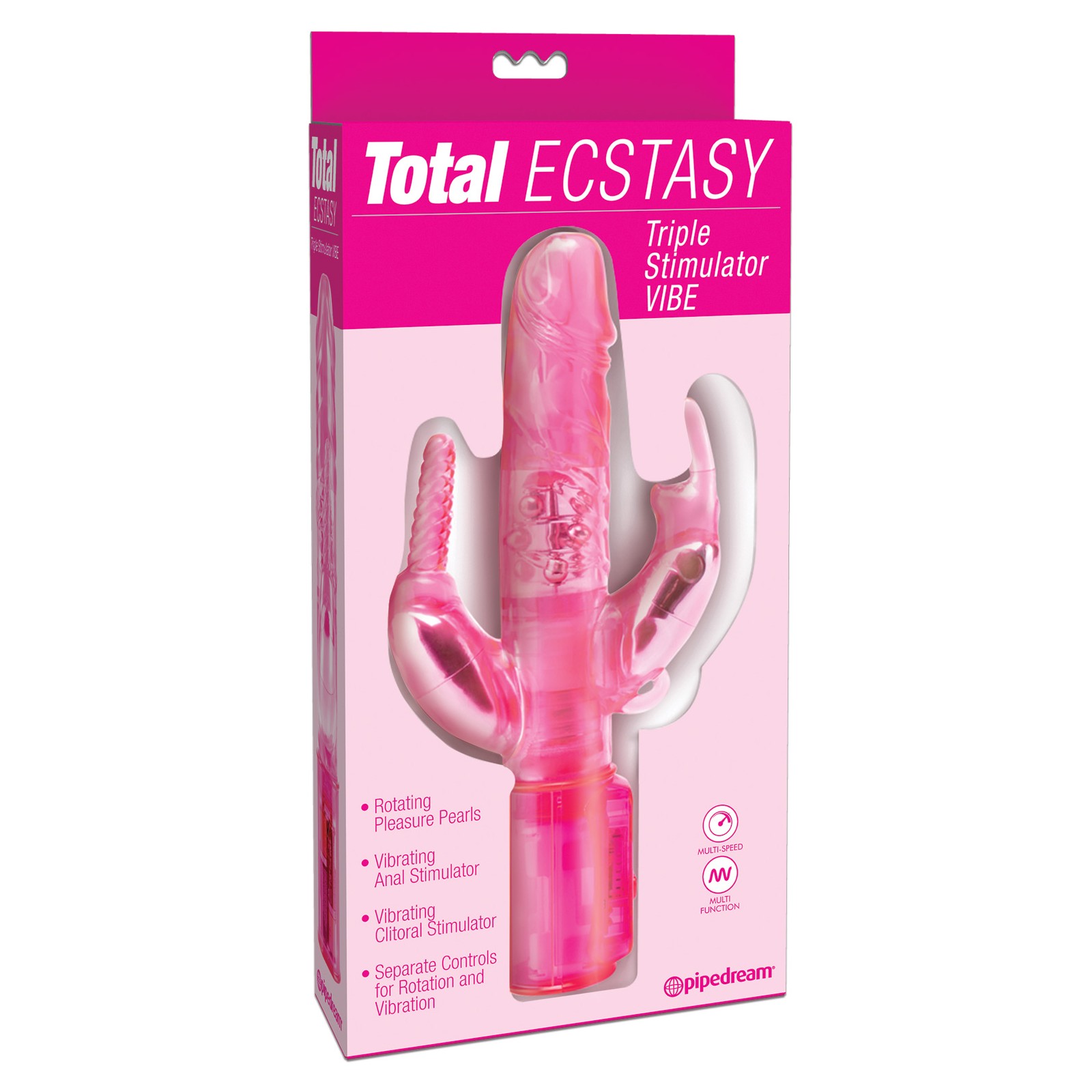 Total Ecstasy Triple Stimulator Vibrator - Pink