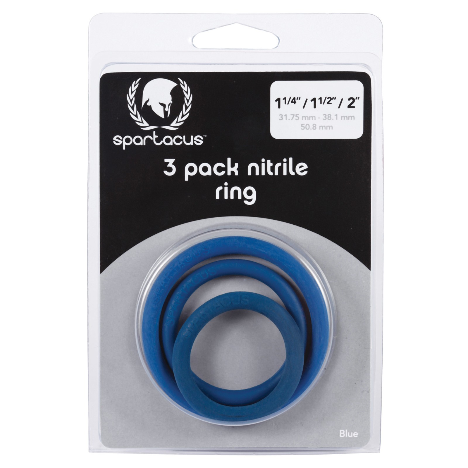 Blue Spartacus Nitrile Cock Ring Set