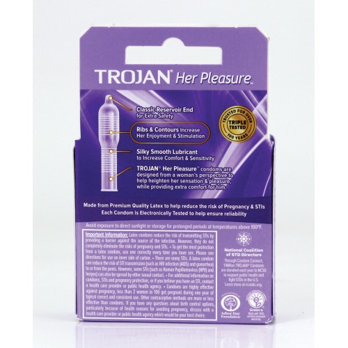 Trojan Her Pleasure Condoms - 3 Pack