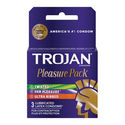 Trojan Pleasure Pack Condoms - 3 Count