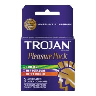 Condones Trojan Pleasure Pack - Caja de 3