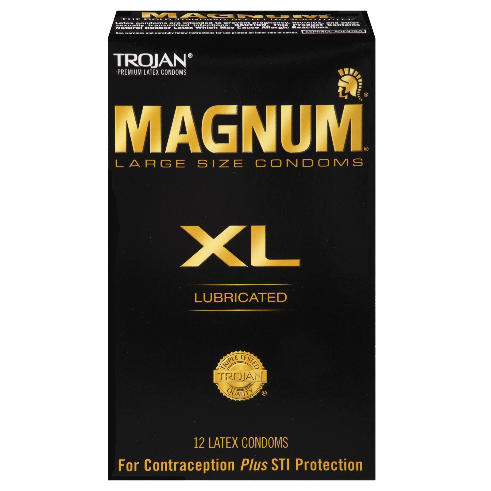 Condones Lubricados Magnum XL Trojan Caja de 12