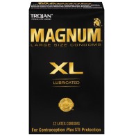 Condones Lubricados Magnum XL Trojan Caja de 12