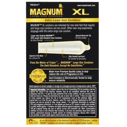 Trojan Magnum XL Lubricated Condoms Box of 12