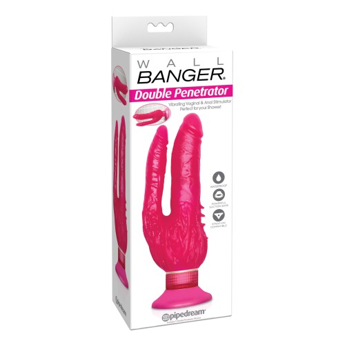 Waterproof Wall Bangers Double Penetrator Pink