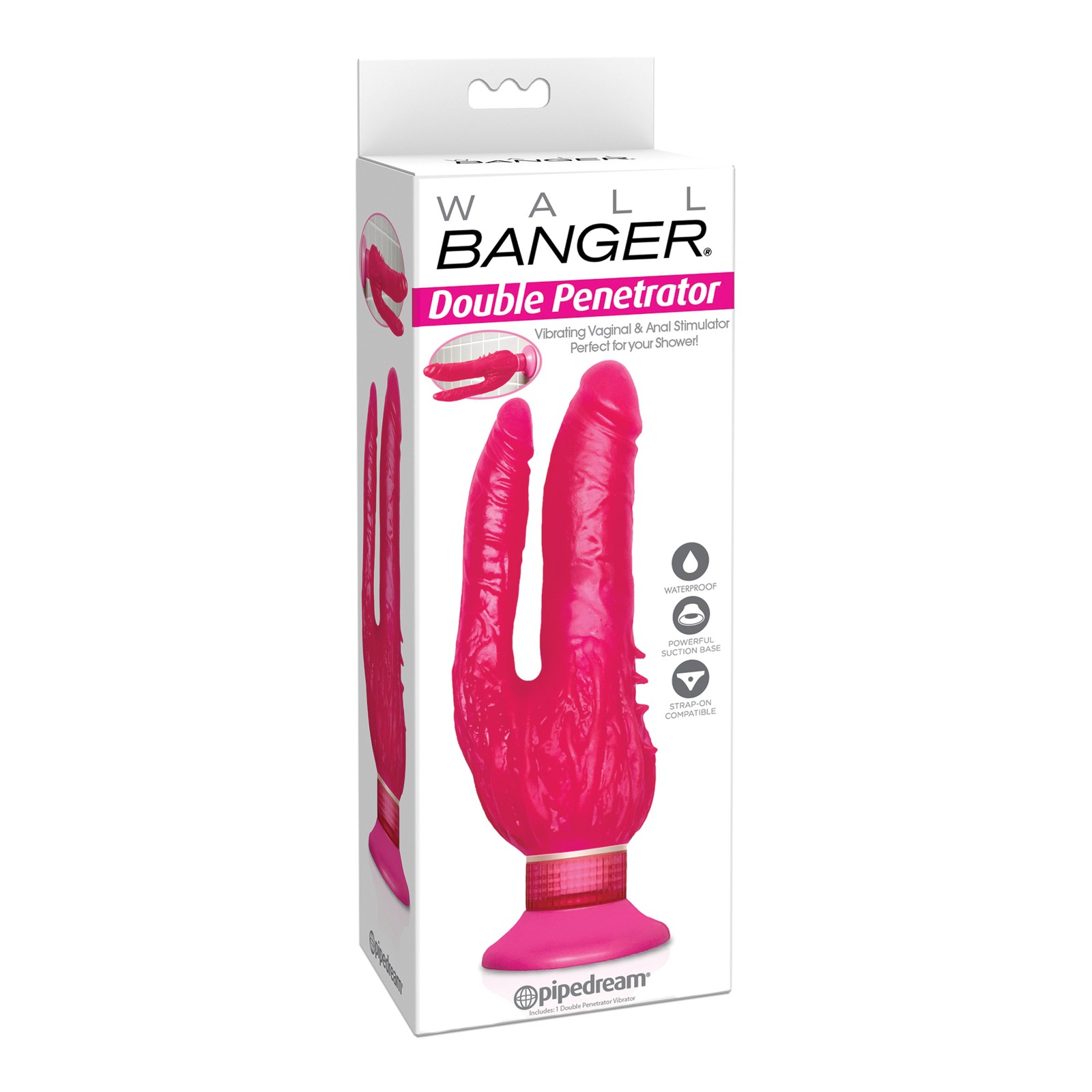 Waterproof Wall Bangers Double Penetrator Pink