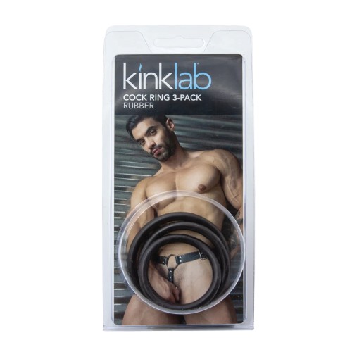 Anillos de Pene de Goma KinkLab - Pack de 3