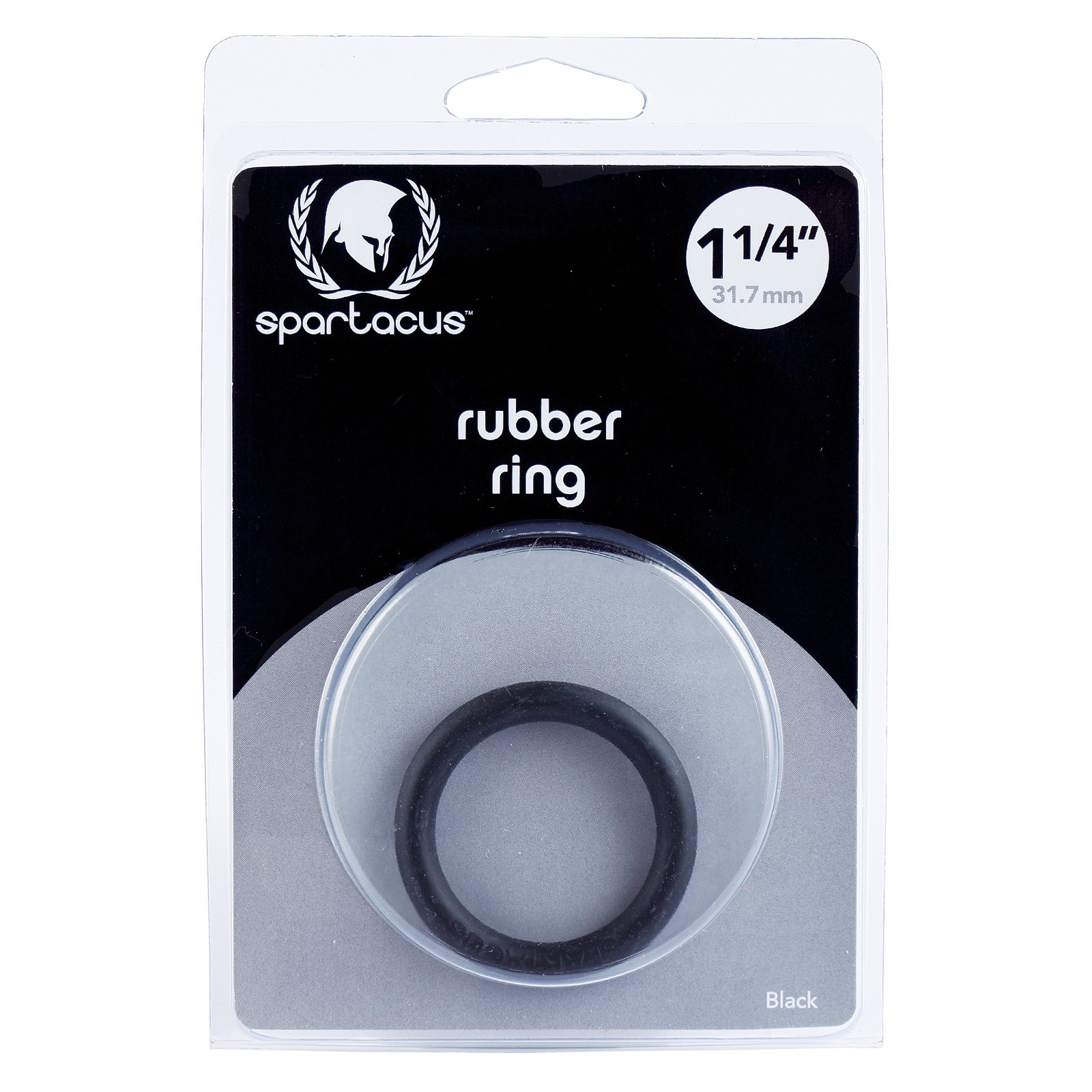 Spartacus Rubber Cock Ring Black 1.25 Inch