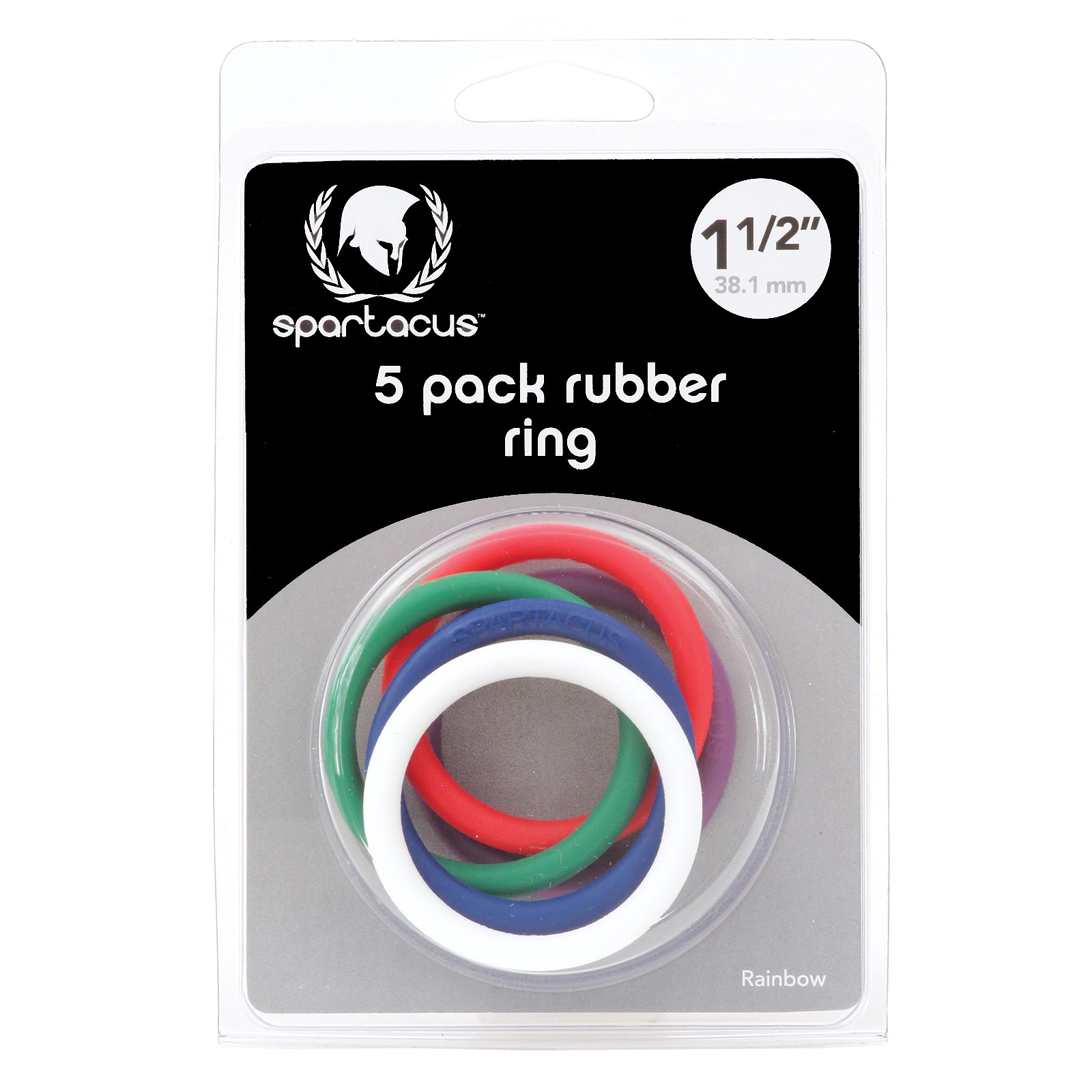 Spartacus Rubber Cock Ring Set Rainbow