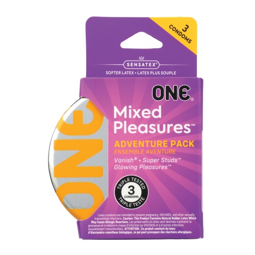 Mixed Pleasure Condoms Box of 3 for Safe Fun