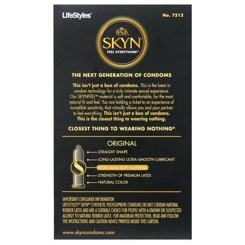 Condones Lifestyles SKYN Original Caja de 12