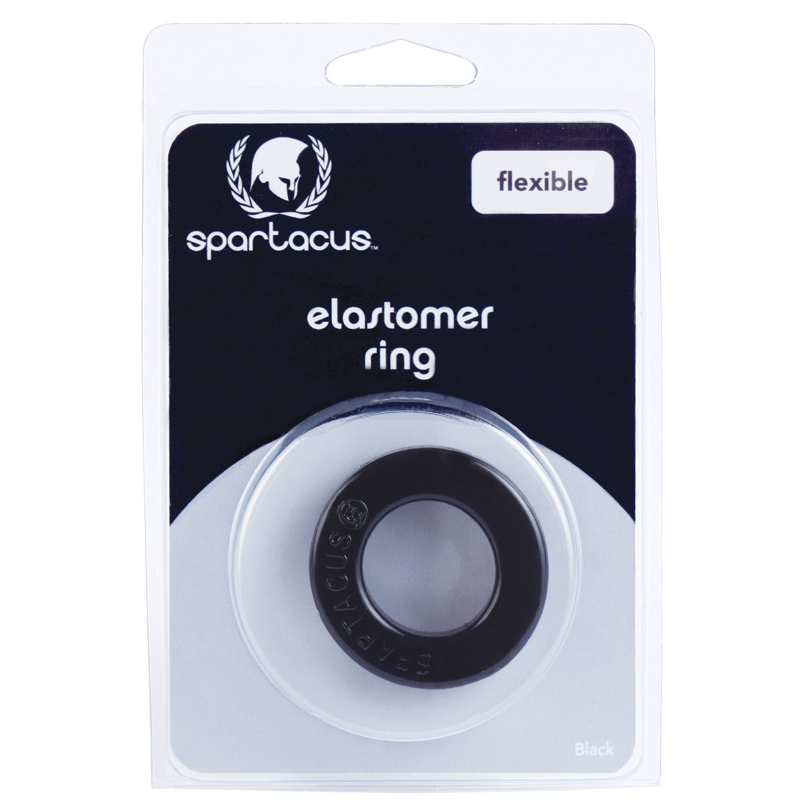 Spartacus Elastomer Cock Ring - Metro Black