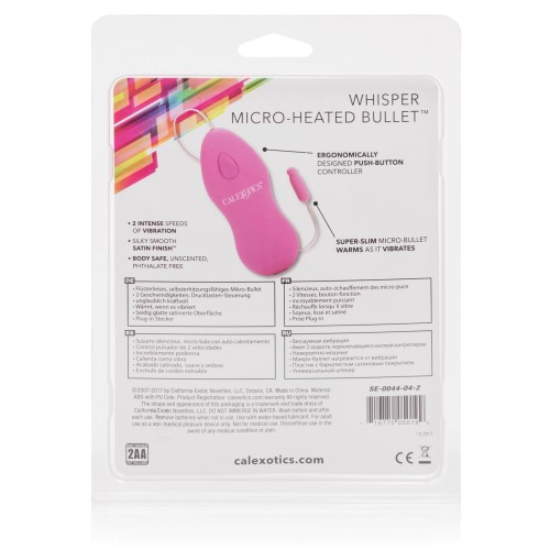 Bullet Micro Calentado Whisper de 2 Velocidades en Rosa