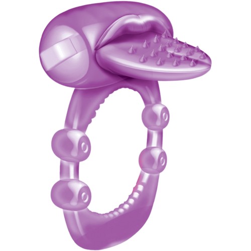 Anillo Vibrador Nubby Tongue X-treme - Púrpura