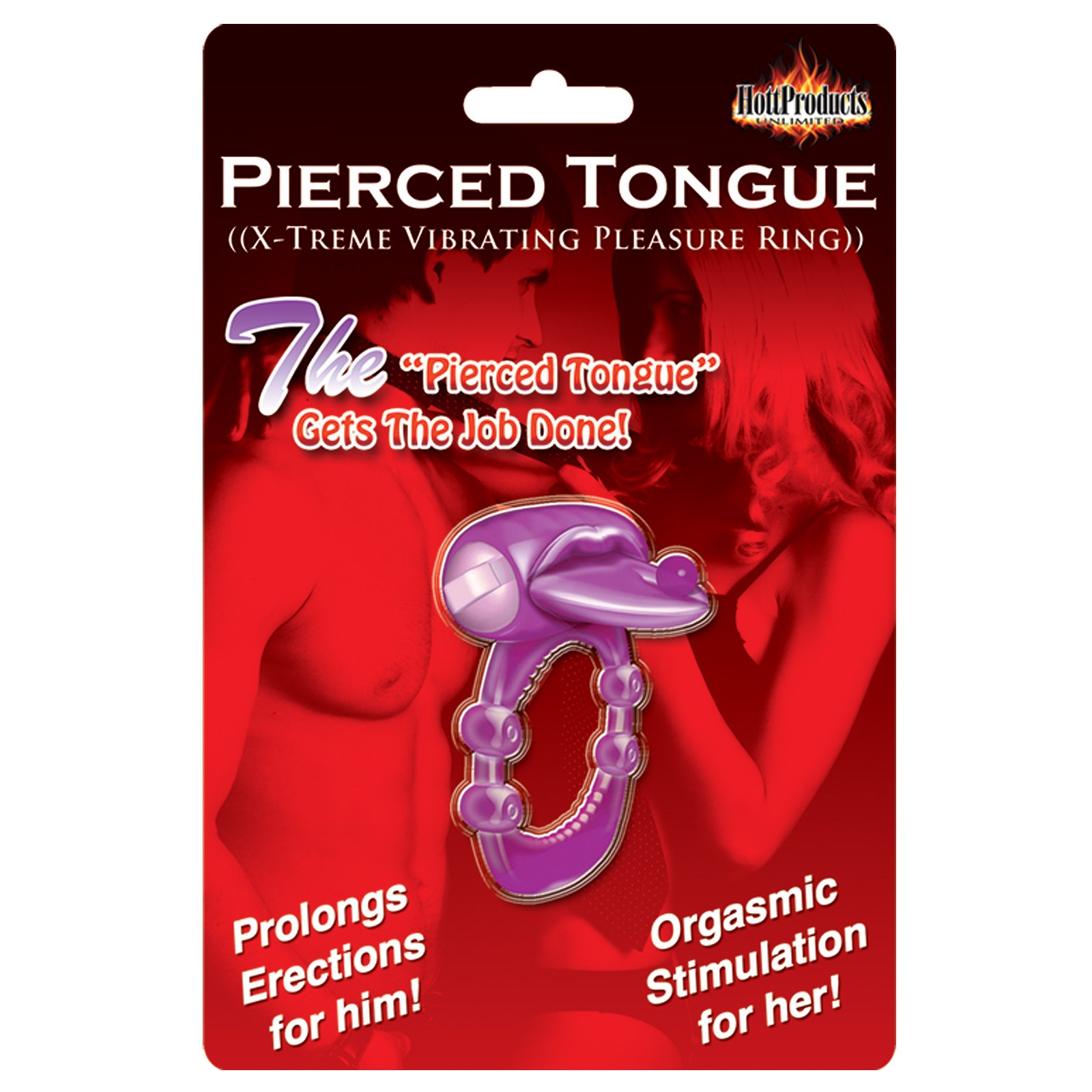 Pierced Tongue Vibrating Pleasure Ring Purple